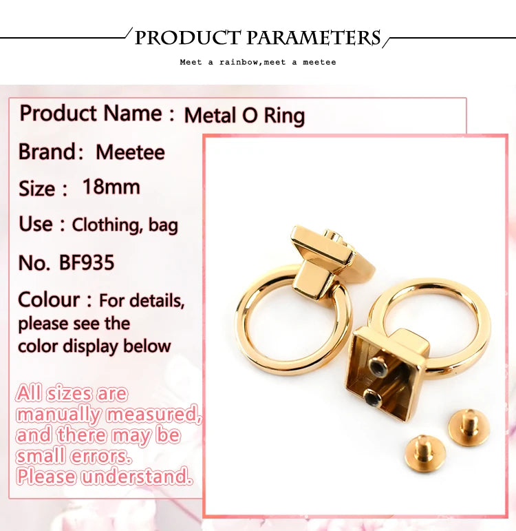 5/10Pcs Metal O Ring Buckles Bag Side Clip Clasp Screw Strap Connector Hook Handle Handbag Belt Leather DIY Hardware Accessories