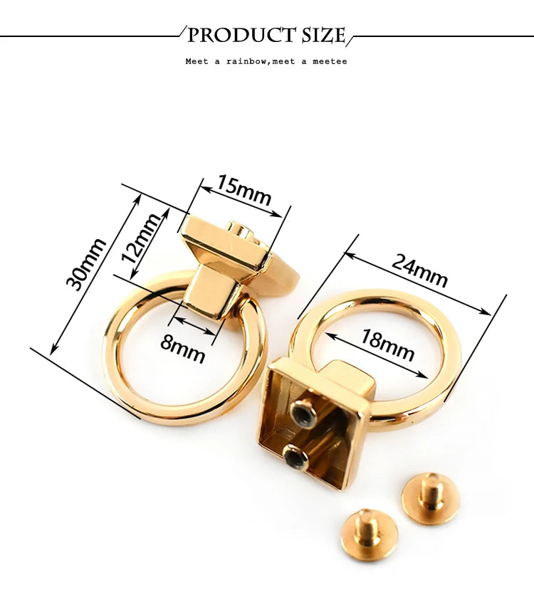 5/10Pcs Metal O Ring Buckles Bag Side Clip Clasp Screw Strap Connector Hook Handle Handbag Belt Leather DIY Hardware Accessories