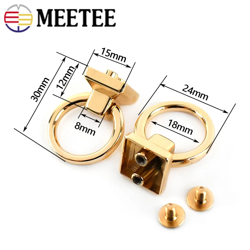 5/10Pcs Metal O Ring Buckles Bag Side Clip Clasp Screw Strap Connector Hook Handle Handbag Belt Leather DIY Hardware Accessories